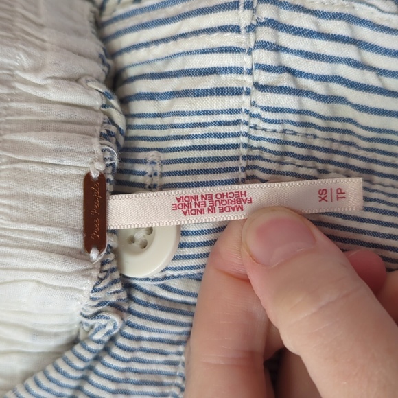 Free People Make A Stand Trouser in Blue & White Combo - Size XS - Picture 9 of 15